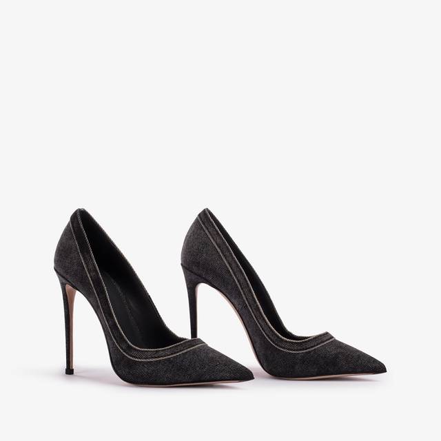 Le Silla Décolleté denim nera Sconto
