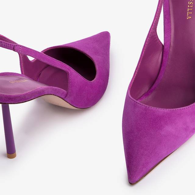 Le Silla Slingback camoscio lavanda darling In Vendita