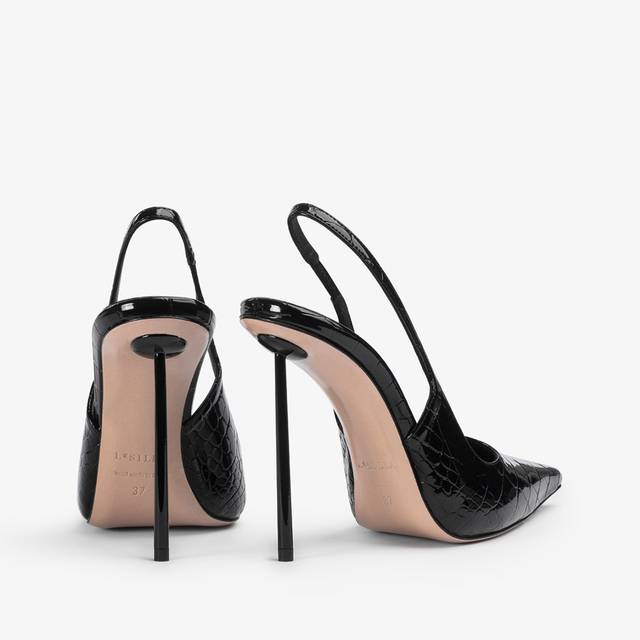 Le Silla Slingback stampa cocco nera Spedizione Gratuita