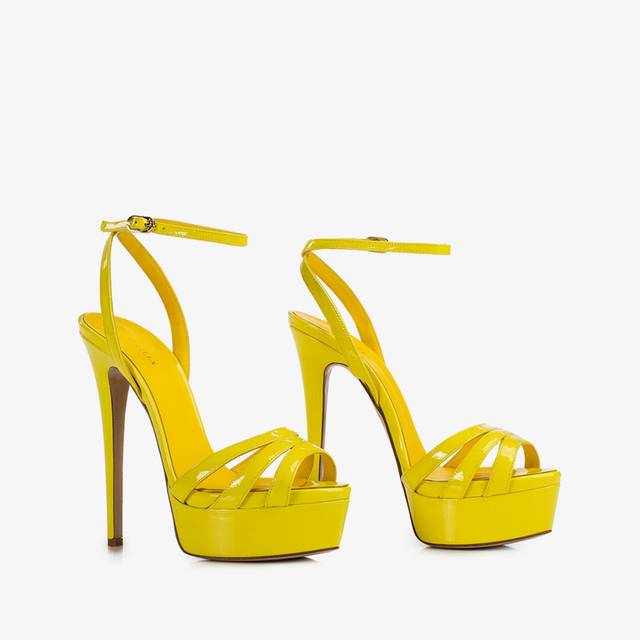 Le Silla Sandalo con plateau vernice giallo stella Negozi Online