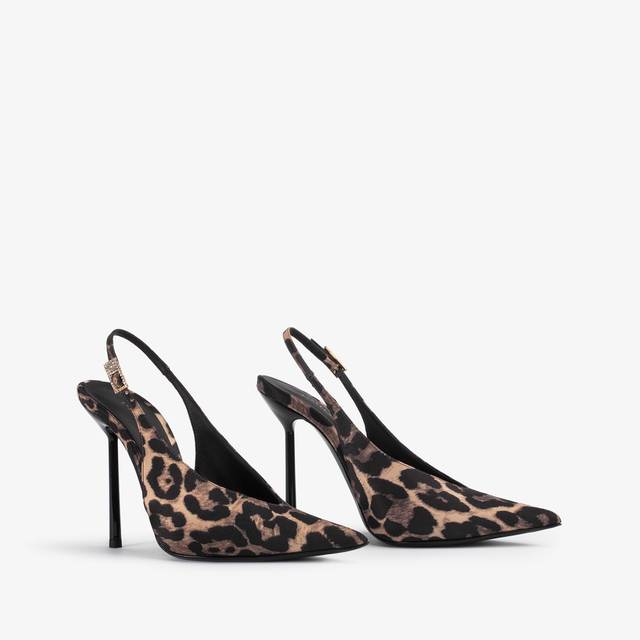 Le Silla Slingback raso stampa leopardata Offerta San Valentino