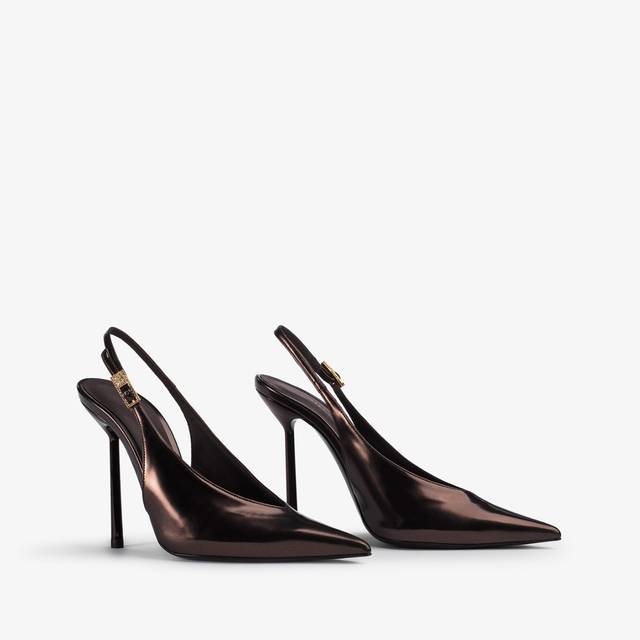 Le Silla Slingback metallizzata marrone fondente Saldi