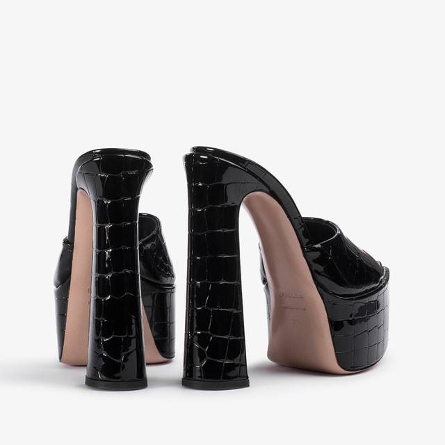 Le Silla Sandalo mule con plateau stampa cocco nero Offerte