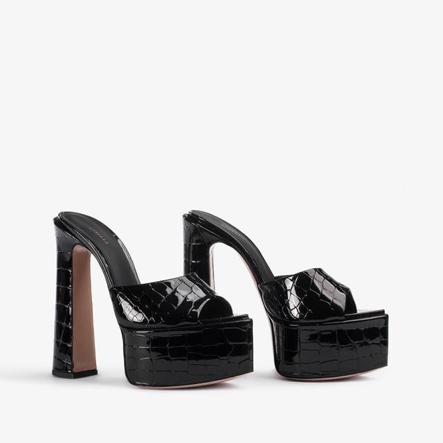 Le Silla Sandalo mule con plateau stampa cocco nero Offerte