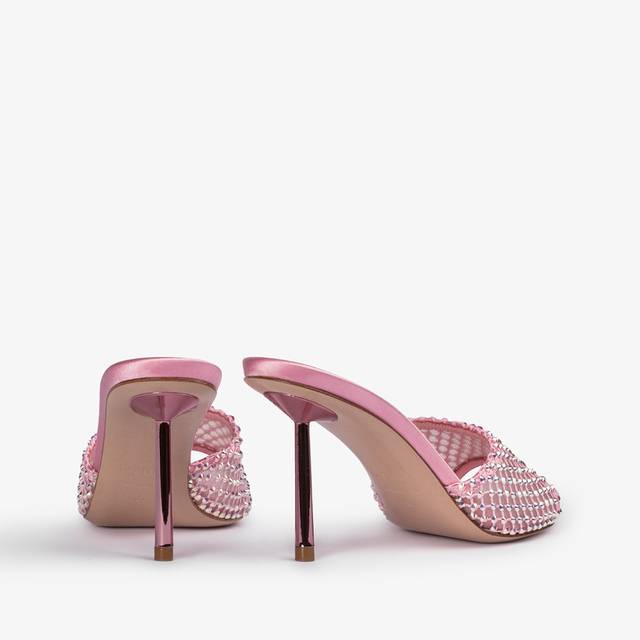 Le Silla Sandalo mule gioiello rete rosa dea con Cristalli Saldi Di Fabbrica