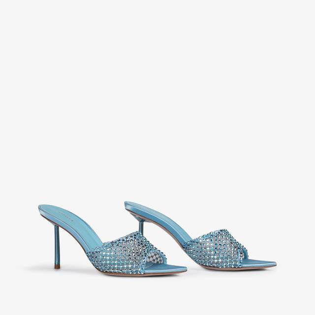Le Silla Sandalo mule gioiello rete azzurro cielo con Cristalli I Più Venduti