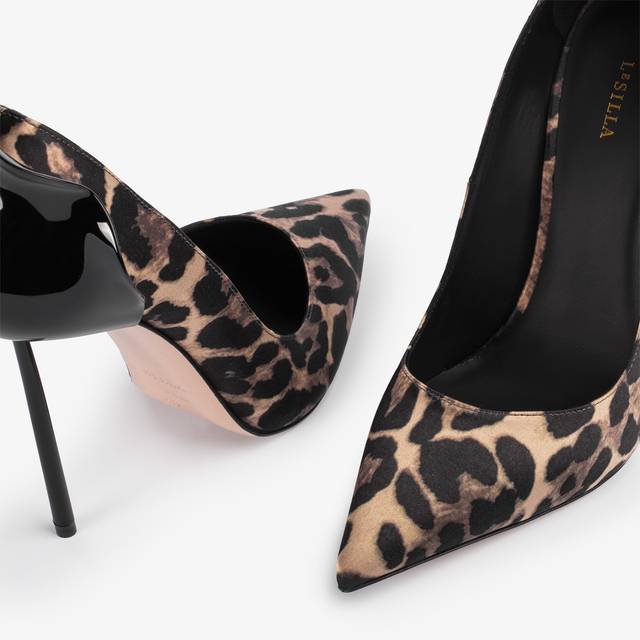 Le Silla Décolleté raso stampa leopardata In Linea