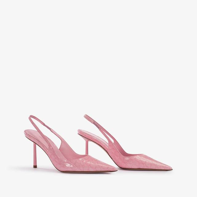 Le Silla Slingback stampa coccodrillo rosa dea Novità