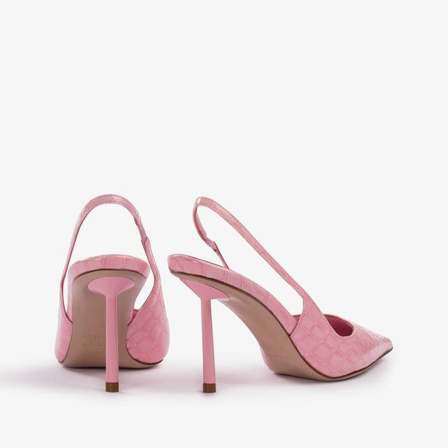 Le Silla Slingback stampa coccodrillo rosa dea Novità