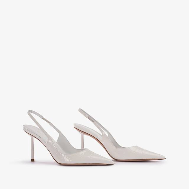 Le Silla Slingback stampa coccodrillo bianca carta Fino al 55% di sconto