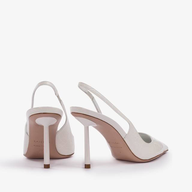 Le Silla Slingback stampa coccodrillo bianca carta Fino al 55% di sconto
