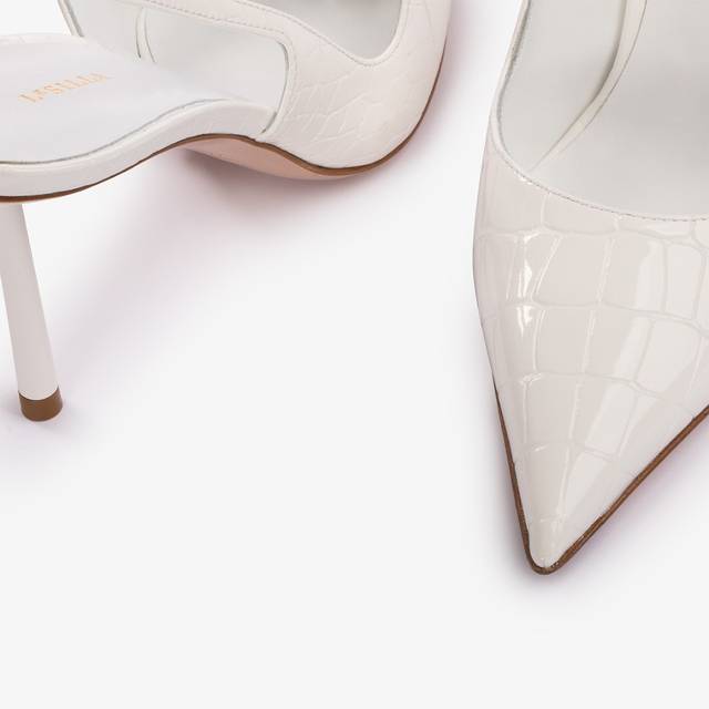 Le Silla Slingback stampa coccodrillo bianca carta Fino al 55% di sconto