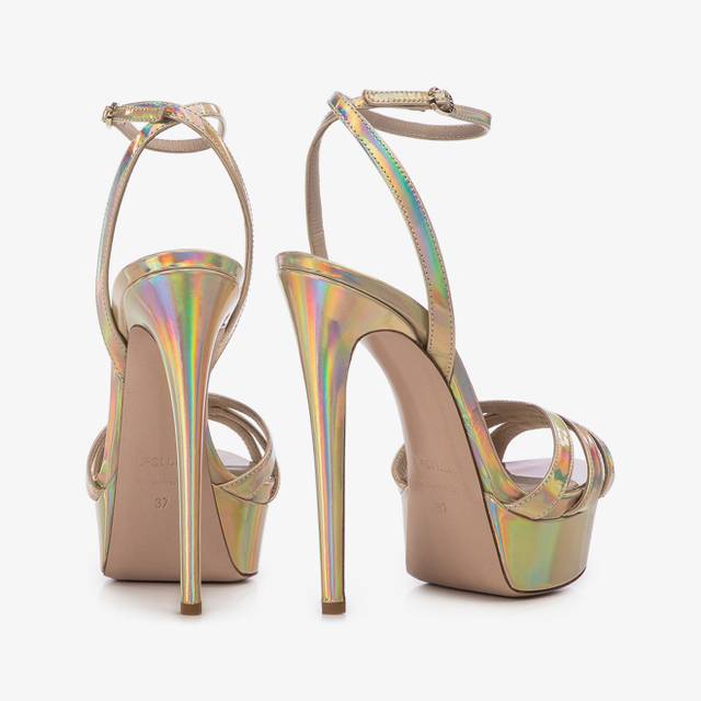 Le Silla Sandalo con plateau iridescente nude Offerta