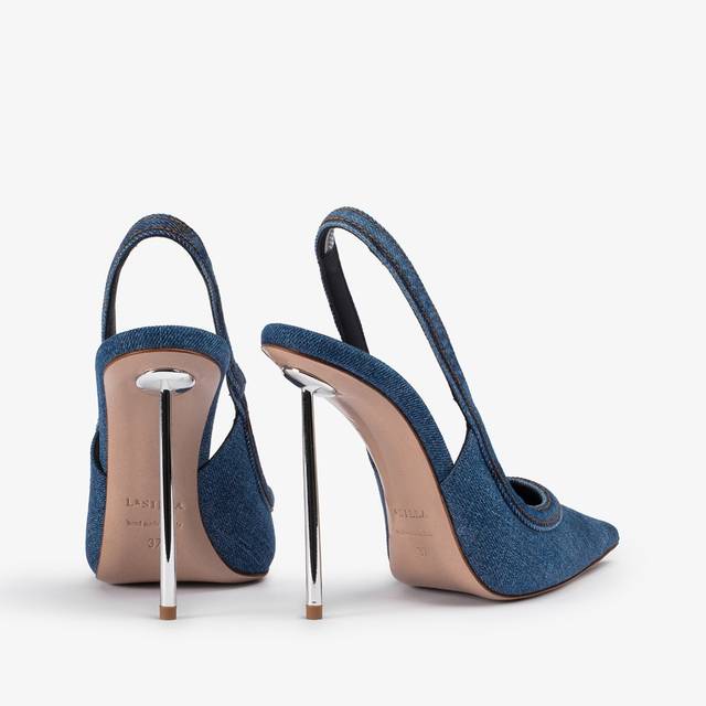Le Silla Slingback denim blu Outlet