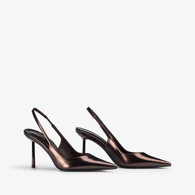 Le Silla Slingback metallizzata marrone fondente Negozio