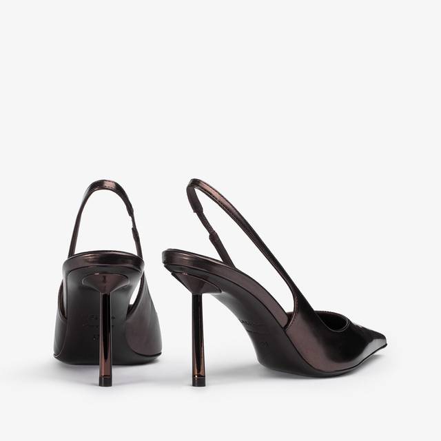 Le Silla Slingback metallizzata marrone fondente Negozio
