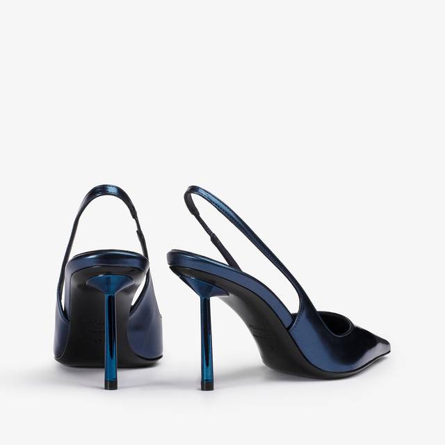 Le Silla Slingback metallizzata blu danubio Italy