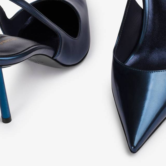 Le Silla Slingback metallizzata blu danubio Italy