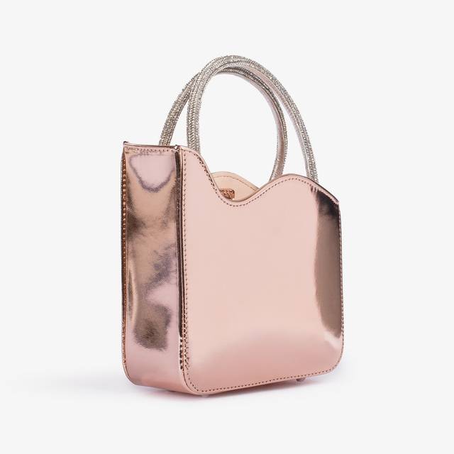 Le Silla Mini bag metallizzata oro rosa e Cristalli Moda