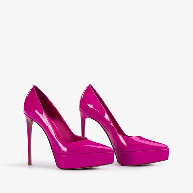 Le Silla Décolleté con plateau vernice fucsia bouganville Italy