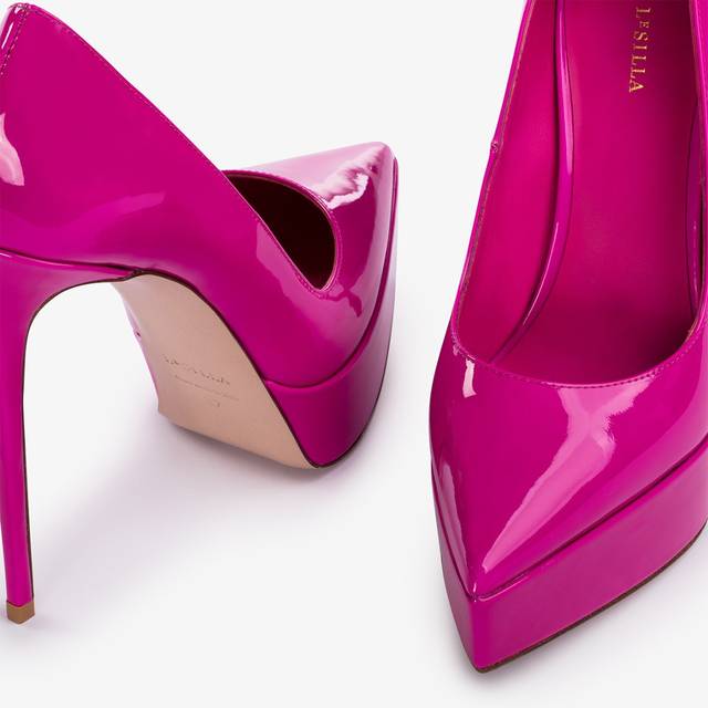 Le Silla Décolleté con plateau vernice fucsia bouganville Italy