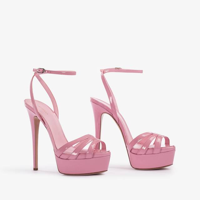 Le Silla Sandalo con plateau vernice rosa dea Sottocosto