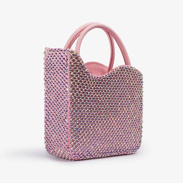 Le Silla Small bag raso rosa dea con Cristalli Novità