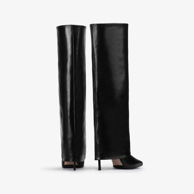 Le Silla Stivale con risvolto nappa nero Italy