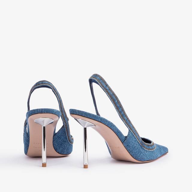 Le Silla Slingback denim blu Vendita