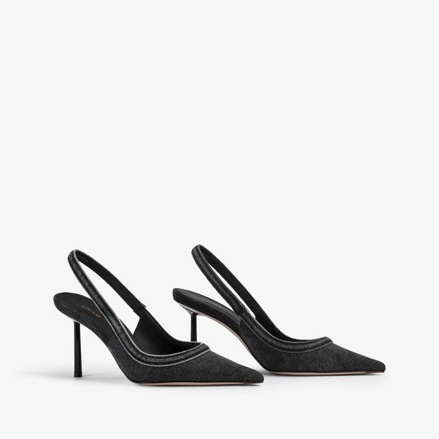 Le Silla Décolleté denim nera Promozione