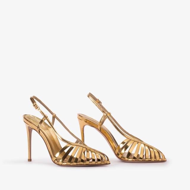 Le Silla Slingback con listini metallizzata oro pepita Pezzi Unici