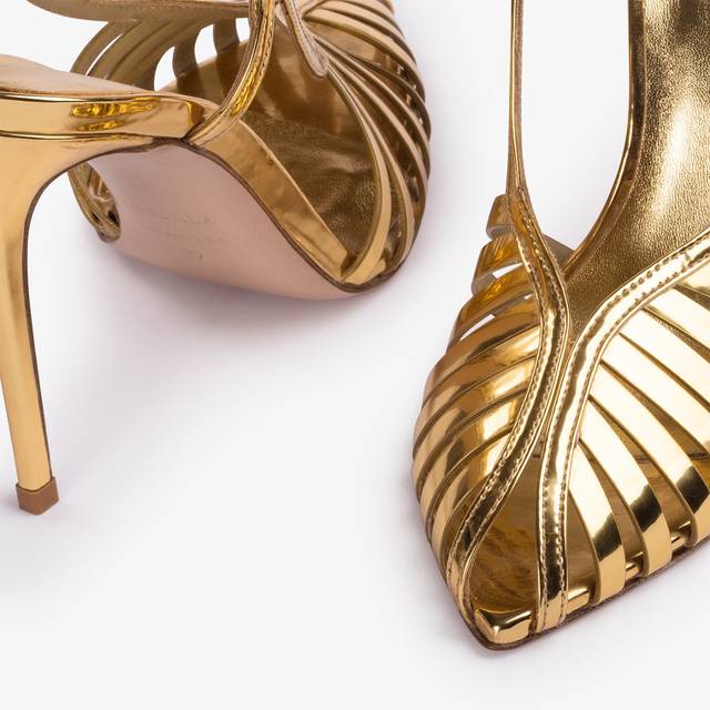 Le Silla Slingback con listini metallizzata oro pepita Pezzi Unici