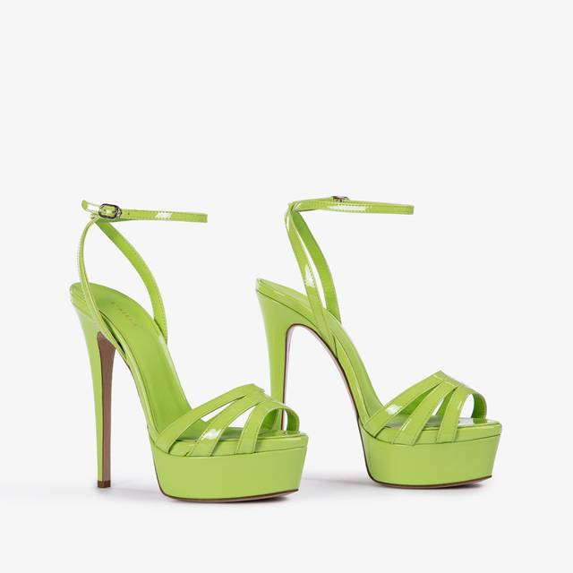 Le Silla Sandalo con plateau vernice verde apple Negozi Online
