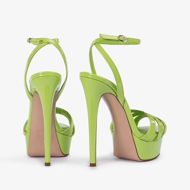 Le Silla Sandalo con plateau vernice verde apple Negozi Online