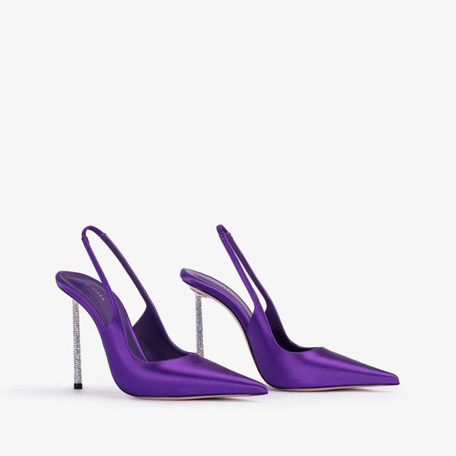 Le Silla Slingback raso viola kamala Sconto