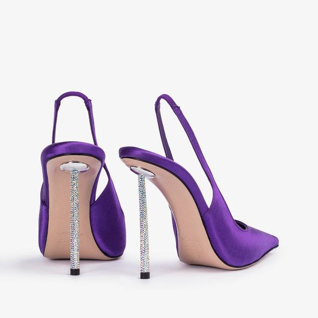 Le Silla Slingback raso viola kamala Sconto