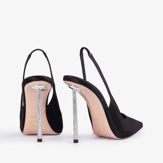 Le Silla Slingback raso nero Offerta
