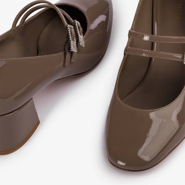 Le Silla Décolleté mary jane vernice grigio sesamo Saldi