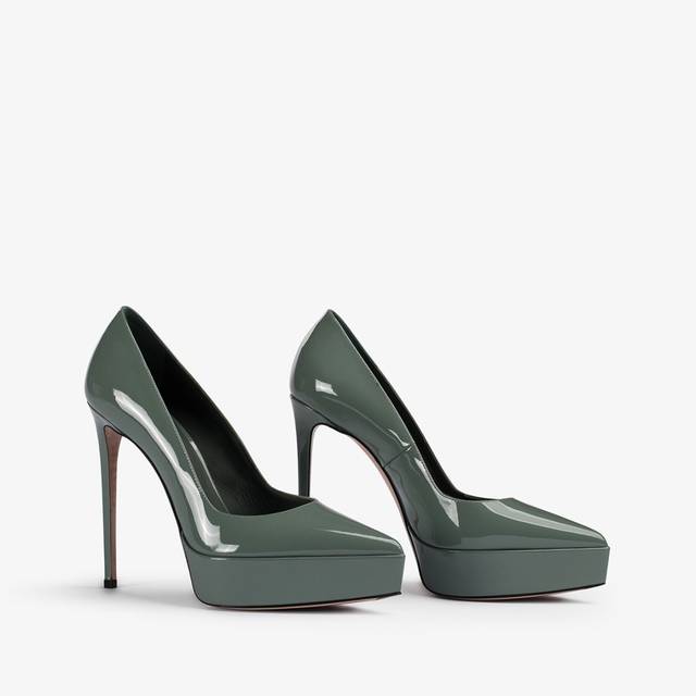 Le Silla Décolleté con plateau vernice verde polvere Negozio