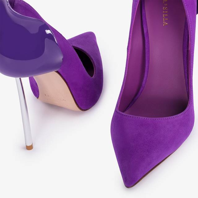 Le Silla Décolleté camoscio viola queen Qualità