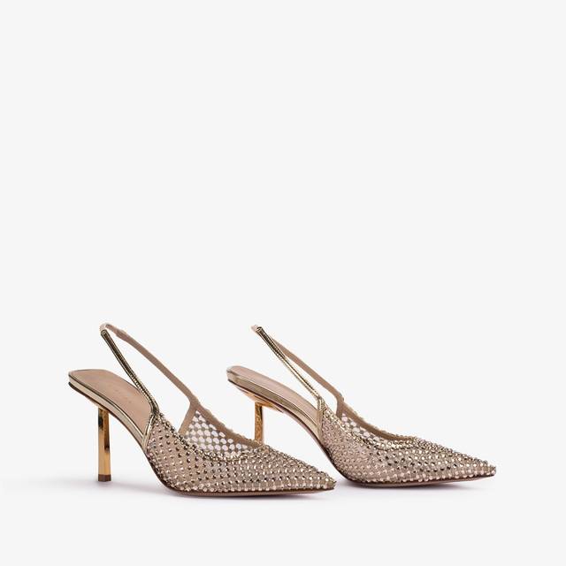 Le Silla Slingback gioiello rete e Cristalli platino Pezzi Unici