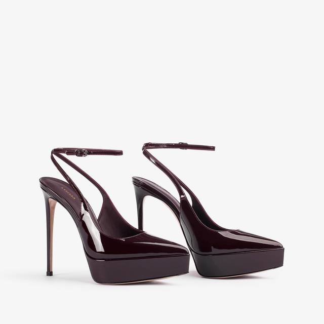 Le Silla Slingback con plateau vernice rossa cherry Acquista Ora