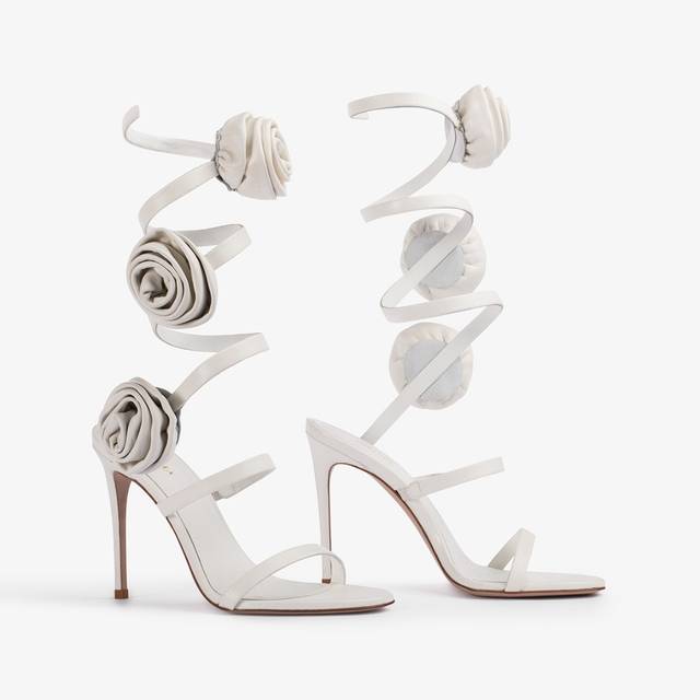 Le Silla Sandalo pelle bianco carta e rose Economico