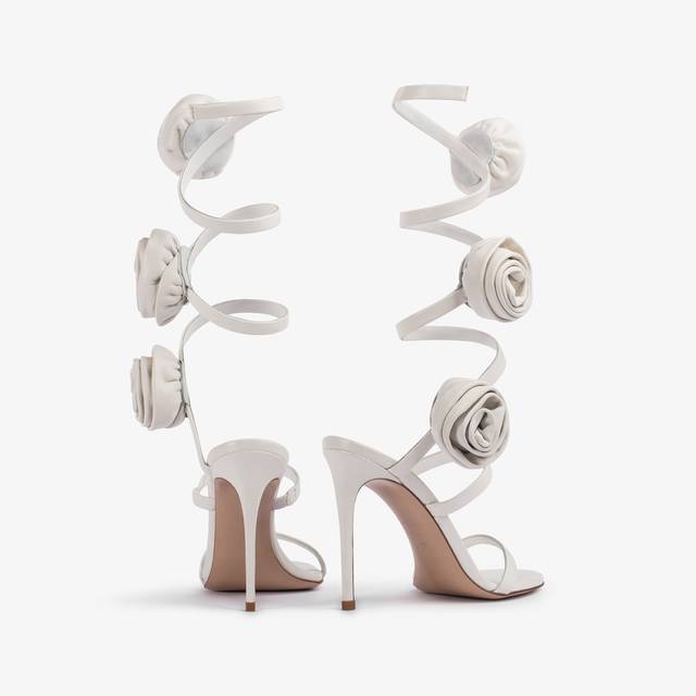 Le Silla Sandalo pelle bianco carta e rose Economico