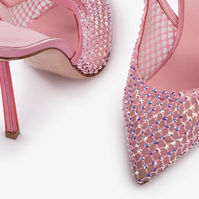 Le Silla Slingback gioiello rete rosa dea e Cristalli In Vendita
