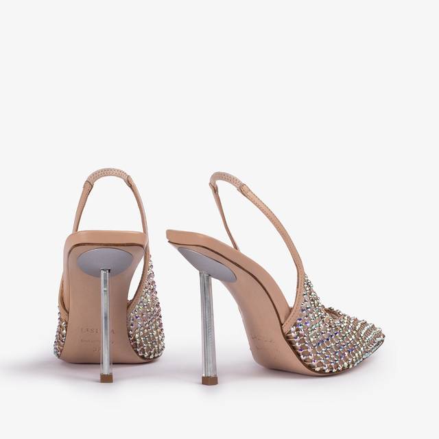 Le Silla Slingback gioiello rete nude skin Offerte