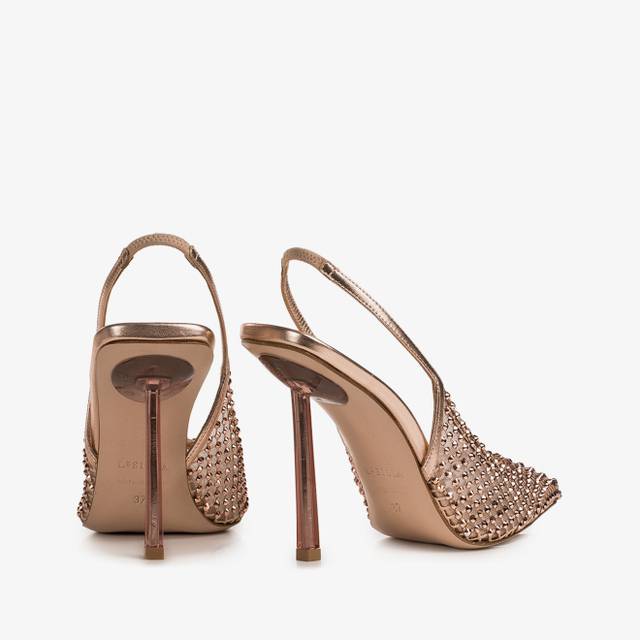 Le Silla Slingback gioiello rete oro rosa Hotsell