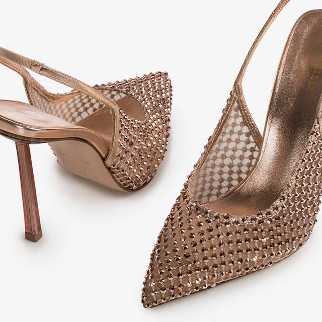 Le Silla Slingback gioiello rete oro rosa Hotsell