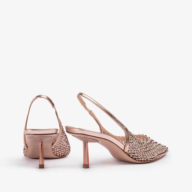 Le Silla Slingback gioiello rete oro rosa Vendita Calda