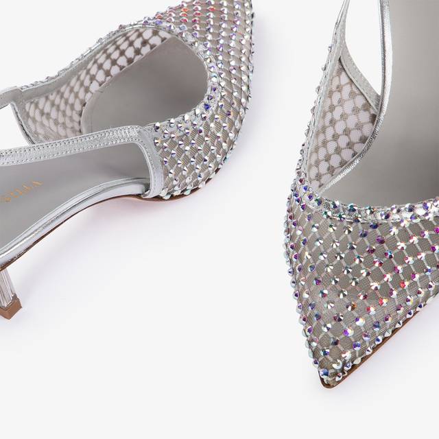 Le Silla Slingback gioiello rete argento eclissi Vendita Economica